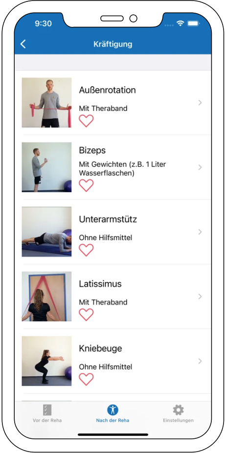 Appscreen Favoriten